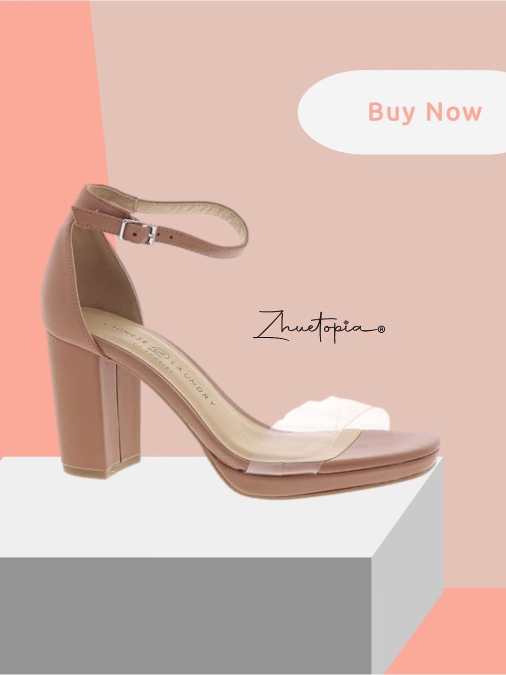 Chinese Laundry Nude Pink Ankle-Strap Block Heel Sandal